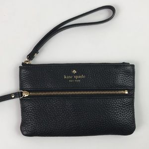 SOLD Kate Spade ♠️ Wristlet Black w/ two zippers